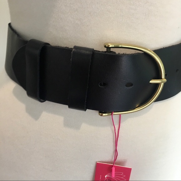 ELISE M NWT BLACK SZ SM or ML 2” WIDE WAIST BELT - Picture 2 of 11